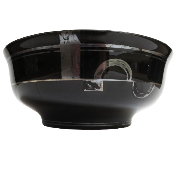 Deco Black Glass Bowl